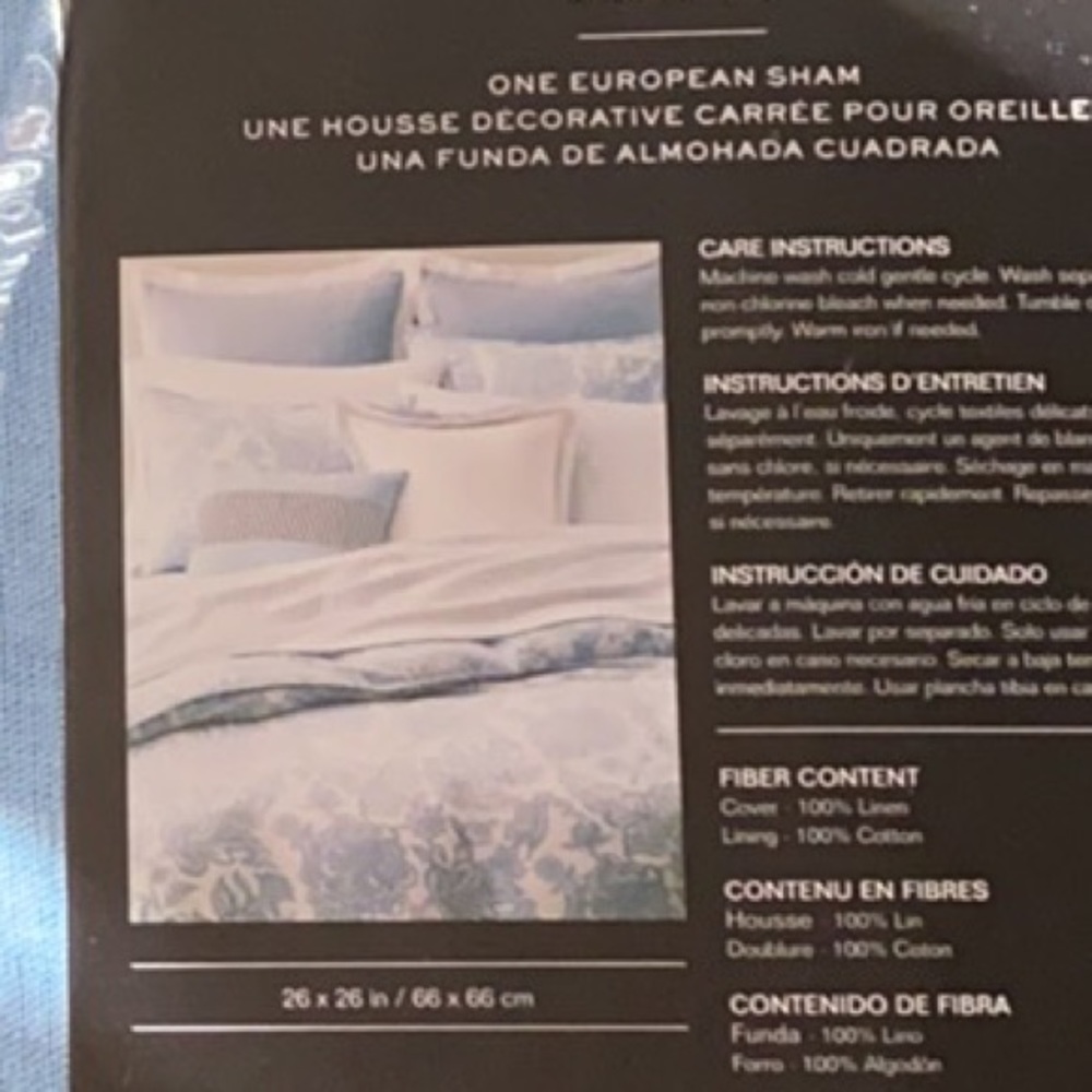 Ralph Lauren - linen Euro shams 26x26 Joanna Linen Frame - Picture 6 of 6